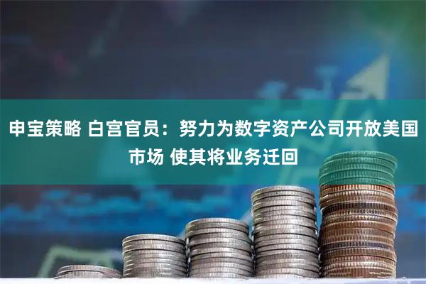 申宝策略 白宫官员：努力为数字资产公司开放美国市场 使其将业务迁回